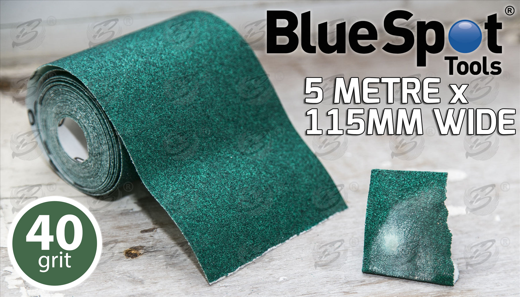 BLUESPOT 40 GRIT SANDING ROLL ( 5M x 115MM ) ( 1 ROLLS )