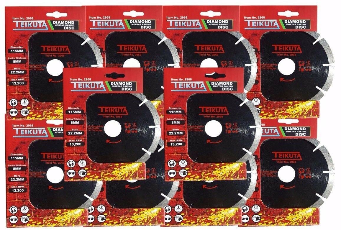 TEIKUTA 4.5" ( 115MM ) DIAMOND MORTAR RAKING DISC ( X 10 )