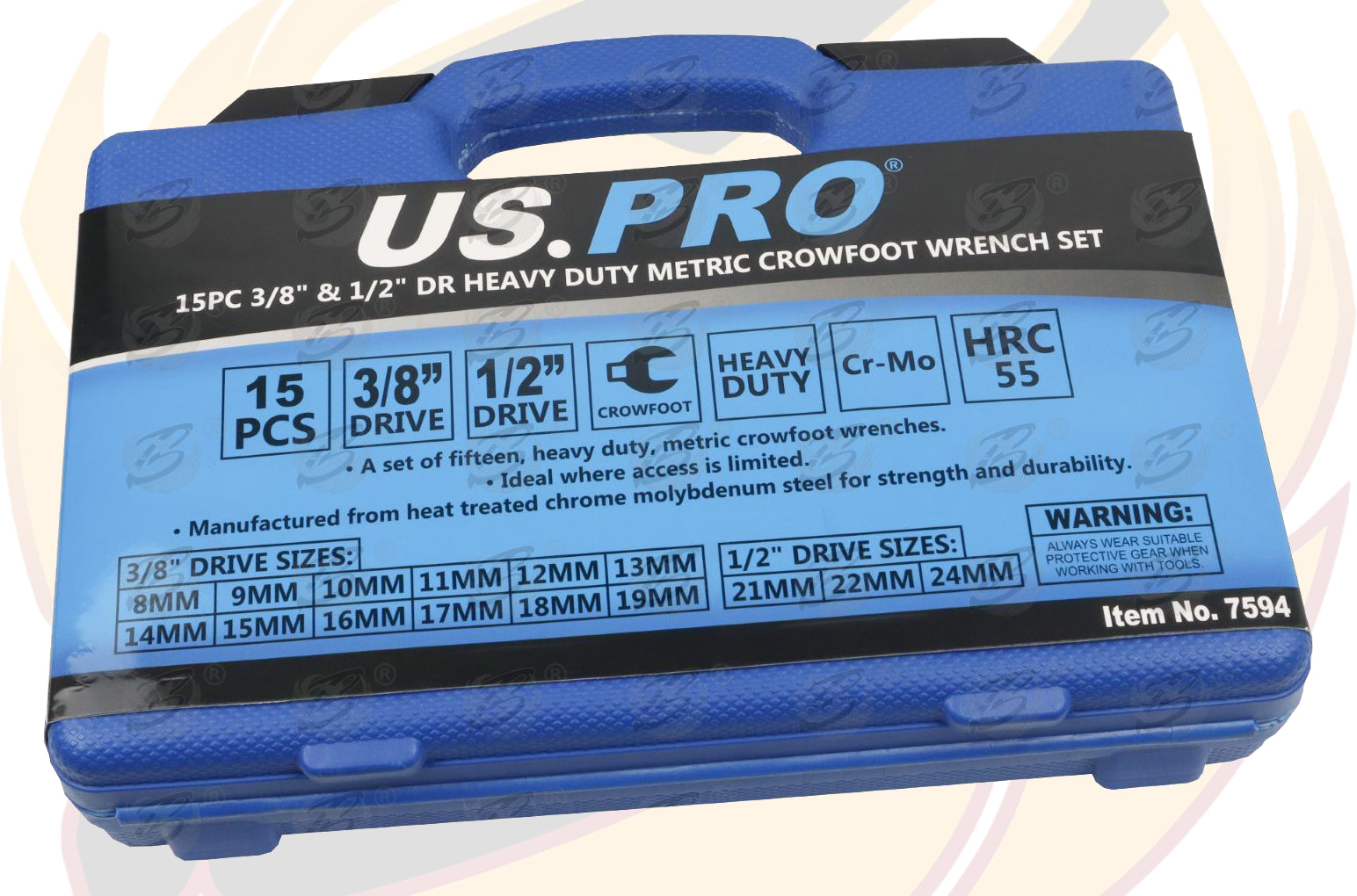 US PRO 15PC 3/8" & 1/2" DR HEAVY DUTY METRIC CROWFOOT WRENCH SET