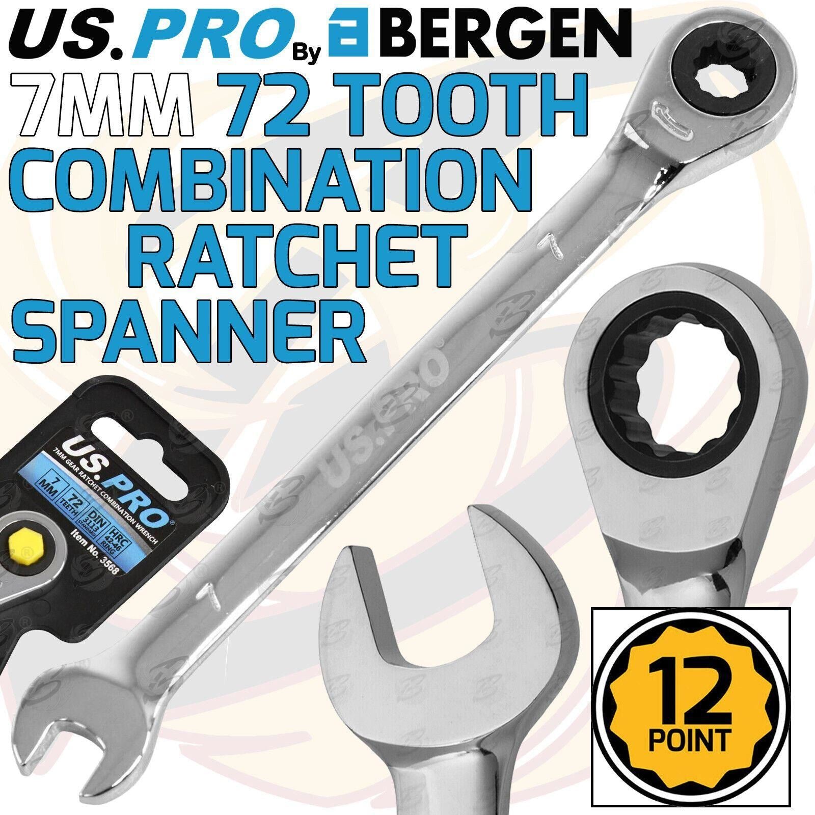 US PRO 7MM 72 TOOTH RATCHET SPANNER