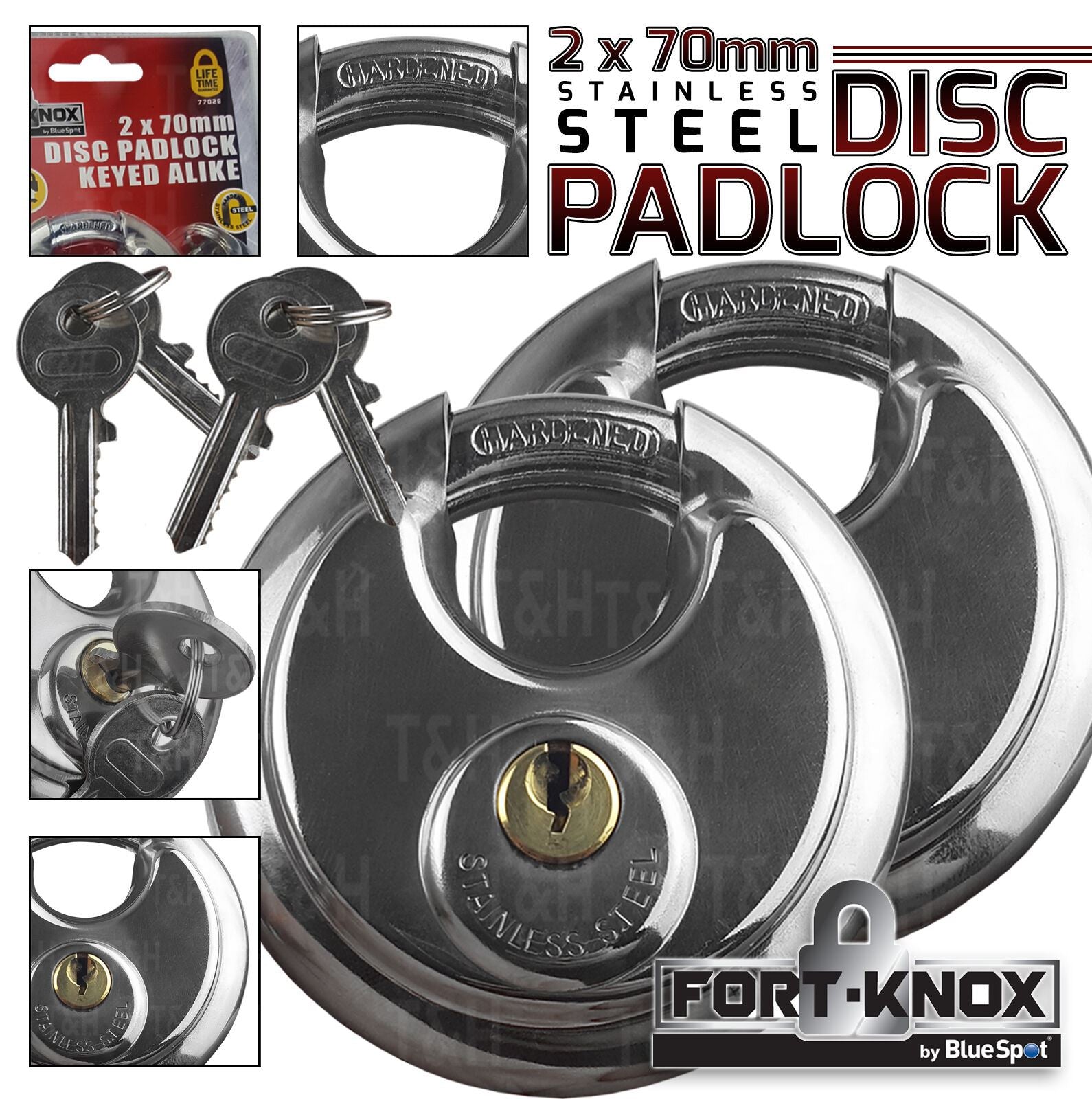 BLUESPOT 2 x 70MM PADLOCKS