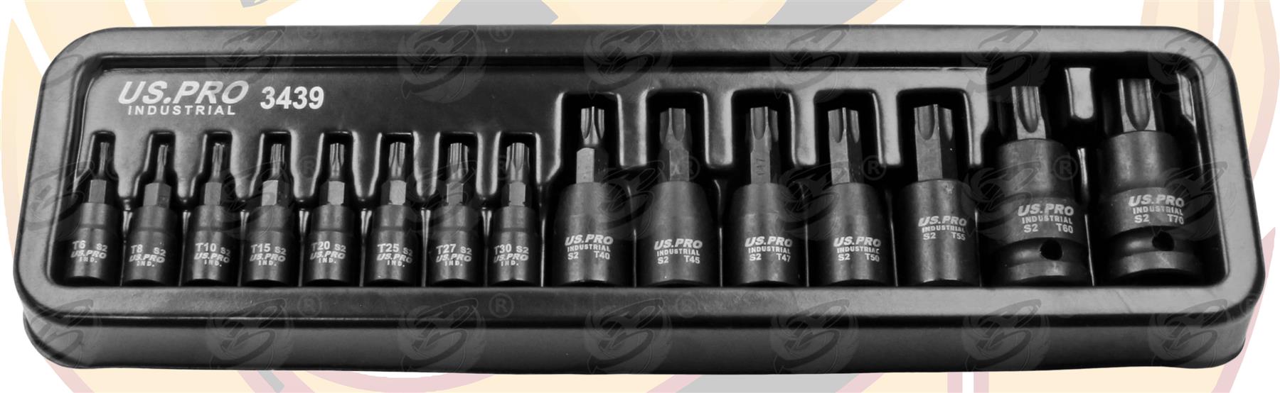 US PRO INDUSTRIAL 30PCS 1/4" & 3/8" & 1/2" DRIVE IMPACT TORX BIT SOCKETS T6 - T70