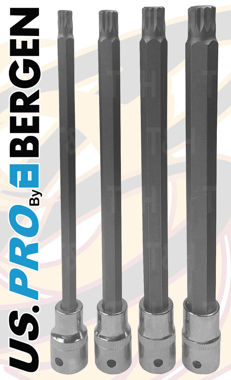 US Pro 26 Piece 1/2" Drive Spline Bit Sockets M5 - M16  3405