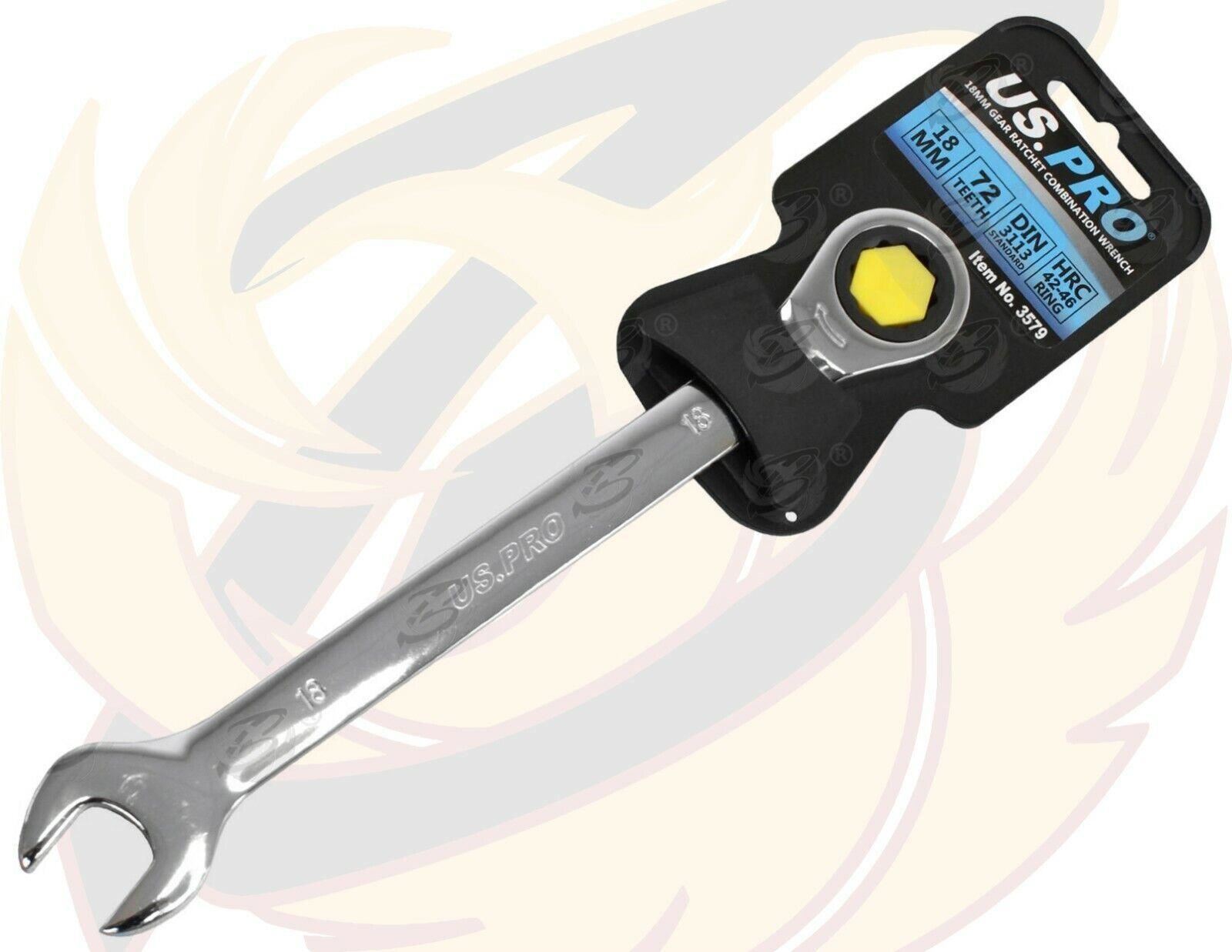 US PRO 18MM 72 TOOTH RATCHET SPANNER