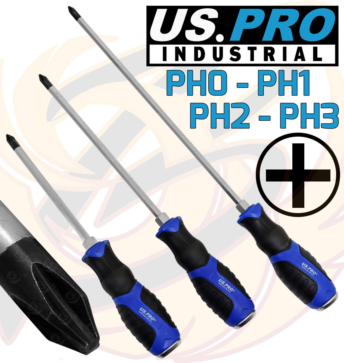 US PRO INDUSTRIAL 8PCS MAGNETIC GO THROUGH SCREWDRIVER SET ( PHILLIPS )