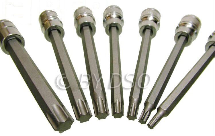 BLUESPOT 7PCS 3/8" DRIVE EXTRA LONG TORX BIT SOCKETS T25 - T60