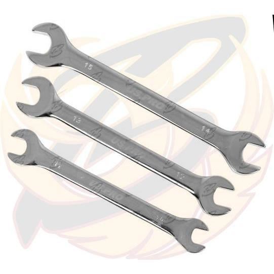 US PRO 8PCS DOUBLE OPEN ENDED SPANNERS 6MM - 22MM