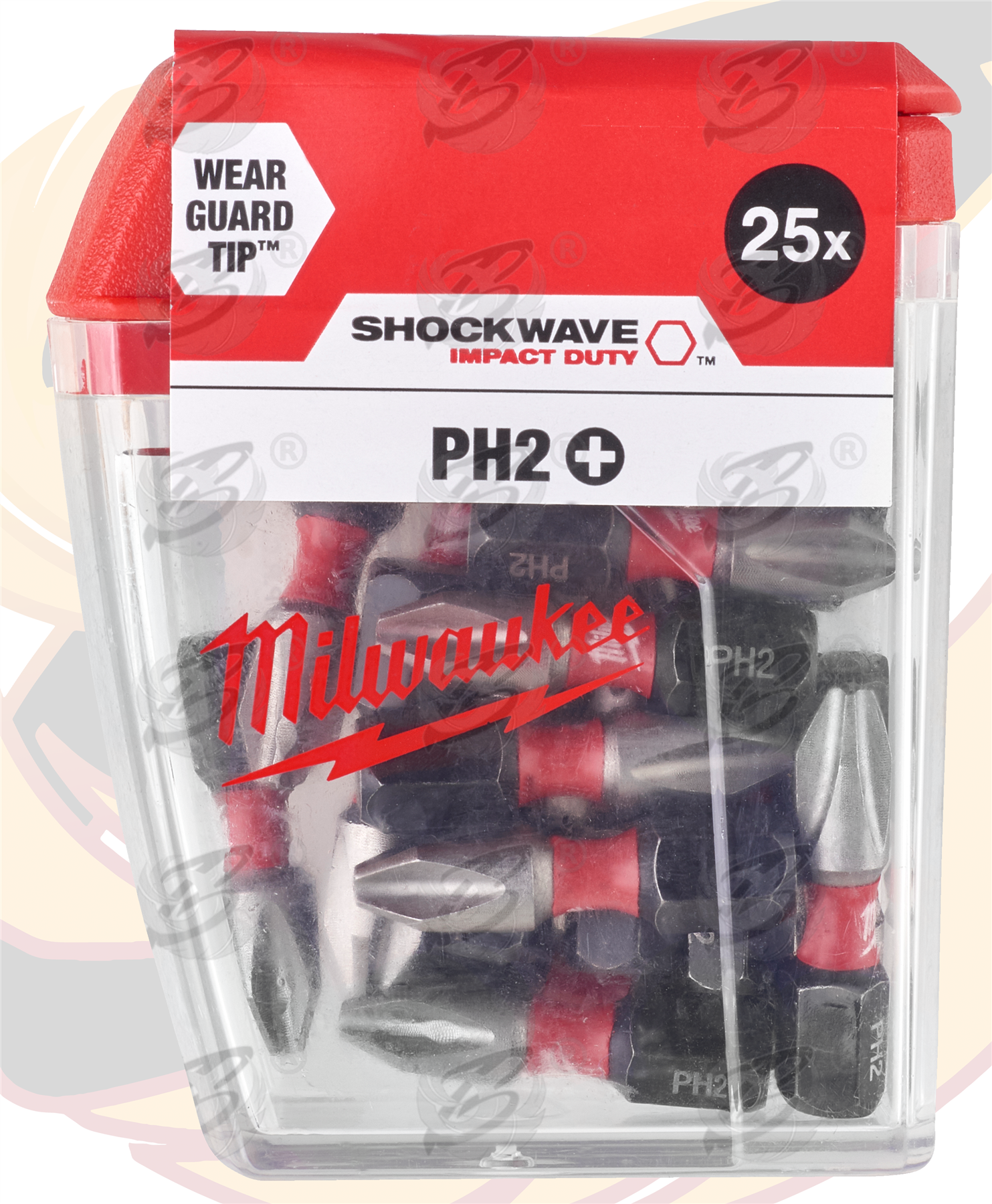 Milwaukee 25 Piece PH2 x 25mm PHillips Impact Drill / Driver Bits ( Shockwave Impact Duty ) ( 4932472037 )