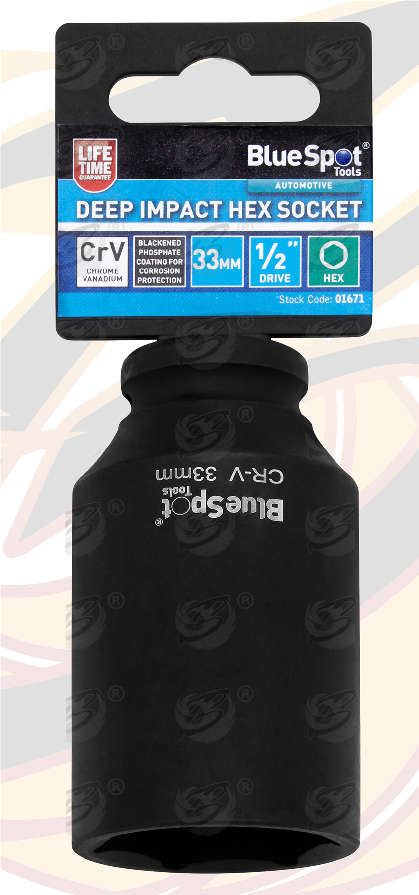 BlueSpot 33mm 1/2" Drive 6 Point Deep Impact Socket ( Single ) ( 01671 )