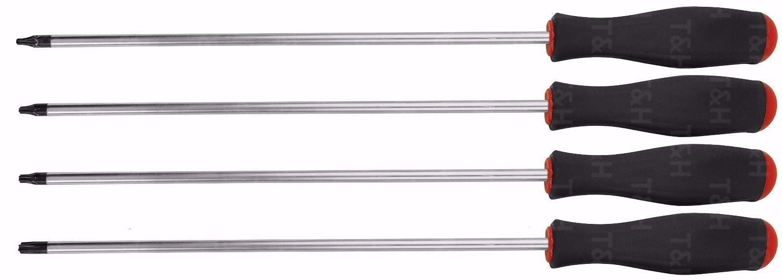 BlueSpot 4 Piece Extra Long Magnetic Torx Screwdrivers T15 - T30 12056