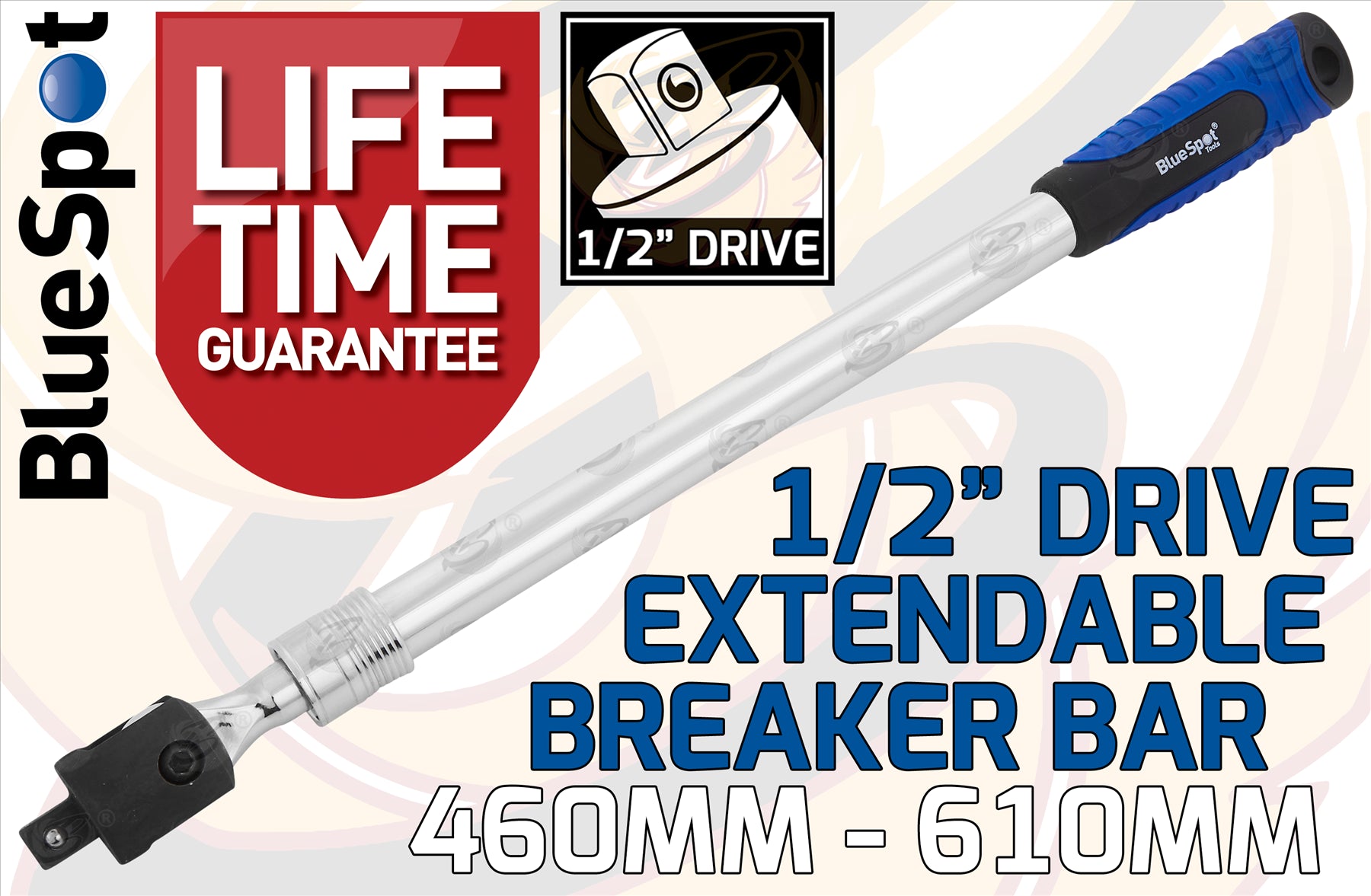 BLUESPOT 1/2" DRIVE EXTENDABLE BREAKER BAR (18" - 24")