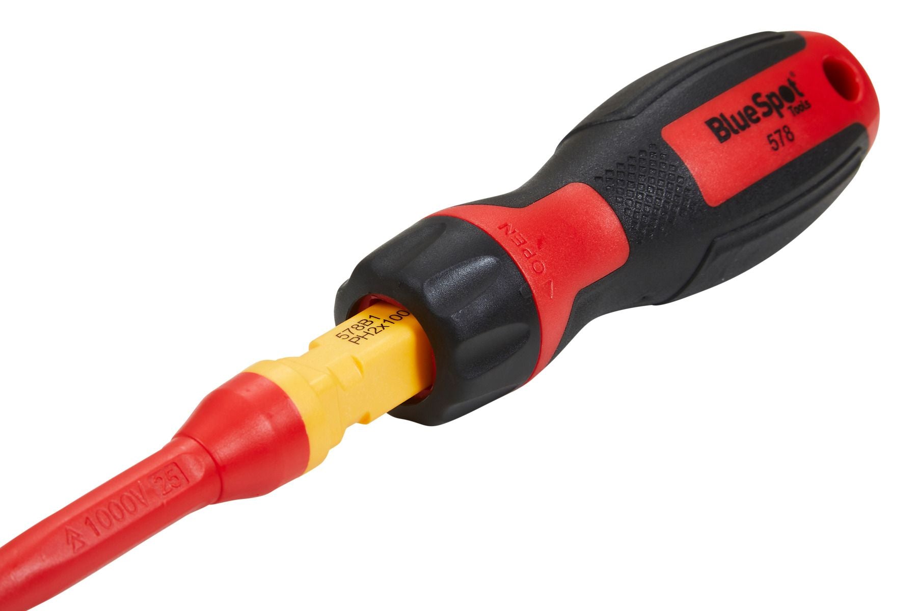 BlueSpot 8 Piece Interchangeable VDE Screwdriver Set (Sl3 - Sl5.5) (PH1 - PH2) With A Manufacturers LifeTime Guarantee 12061