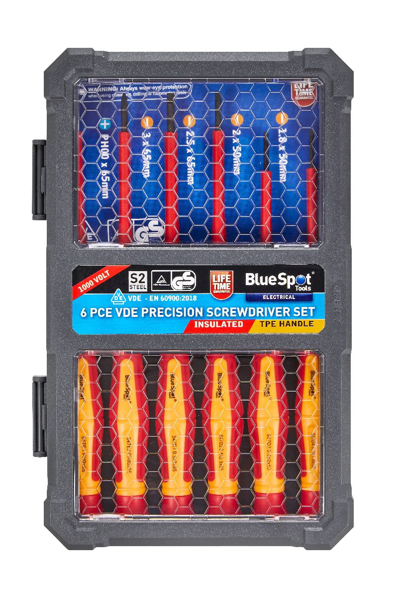 BlueSpot 6 Piece VDE Precision Screwdriver Set With A Manufacturers LifeTime Guarantee 12628