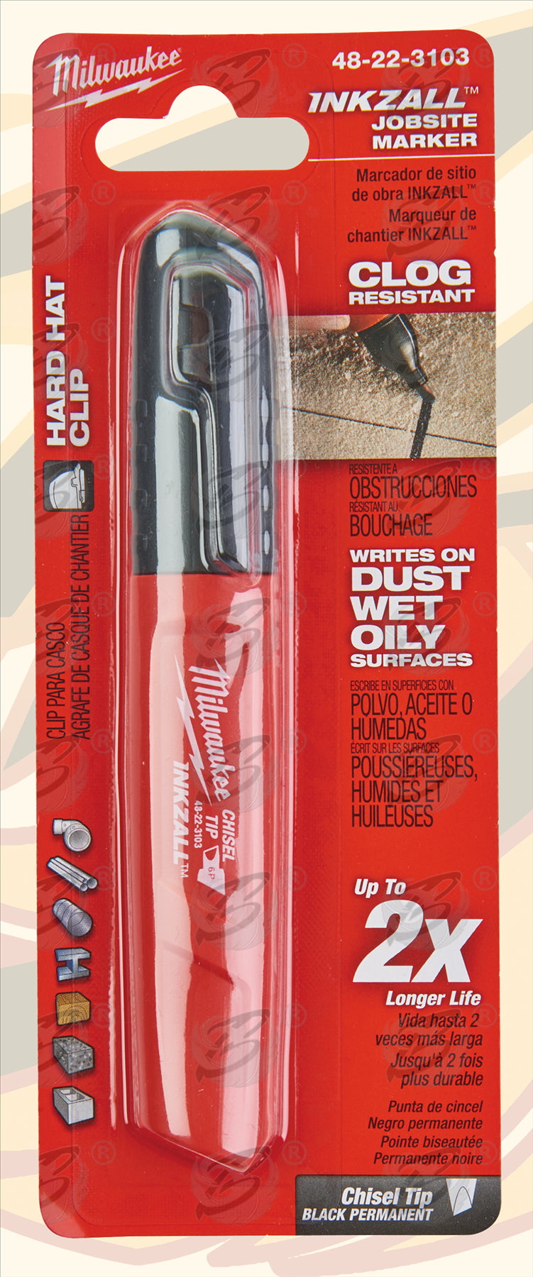 MILWAUKEE INKZALL LARGE CHISEL TIP ALL SURFACE MARKER PEN ( X 1  )