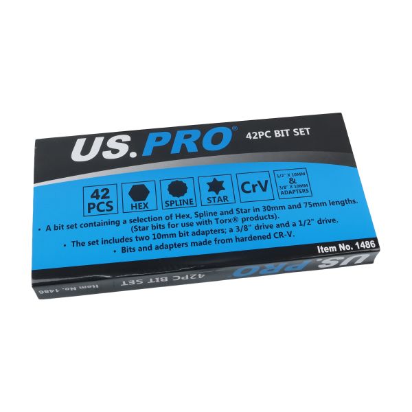 US Pro 42 Piece Bit Set  1486