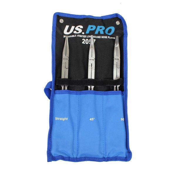 US Pro 3 Piece Double Jointed Long Nose Pliers  2057