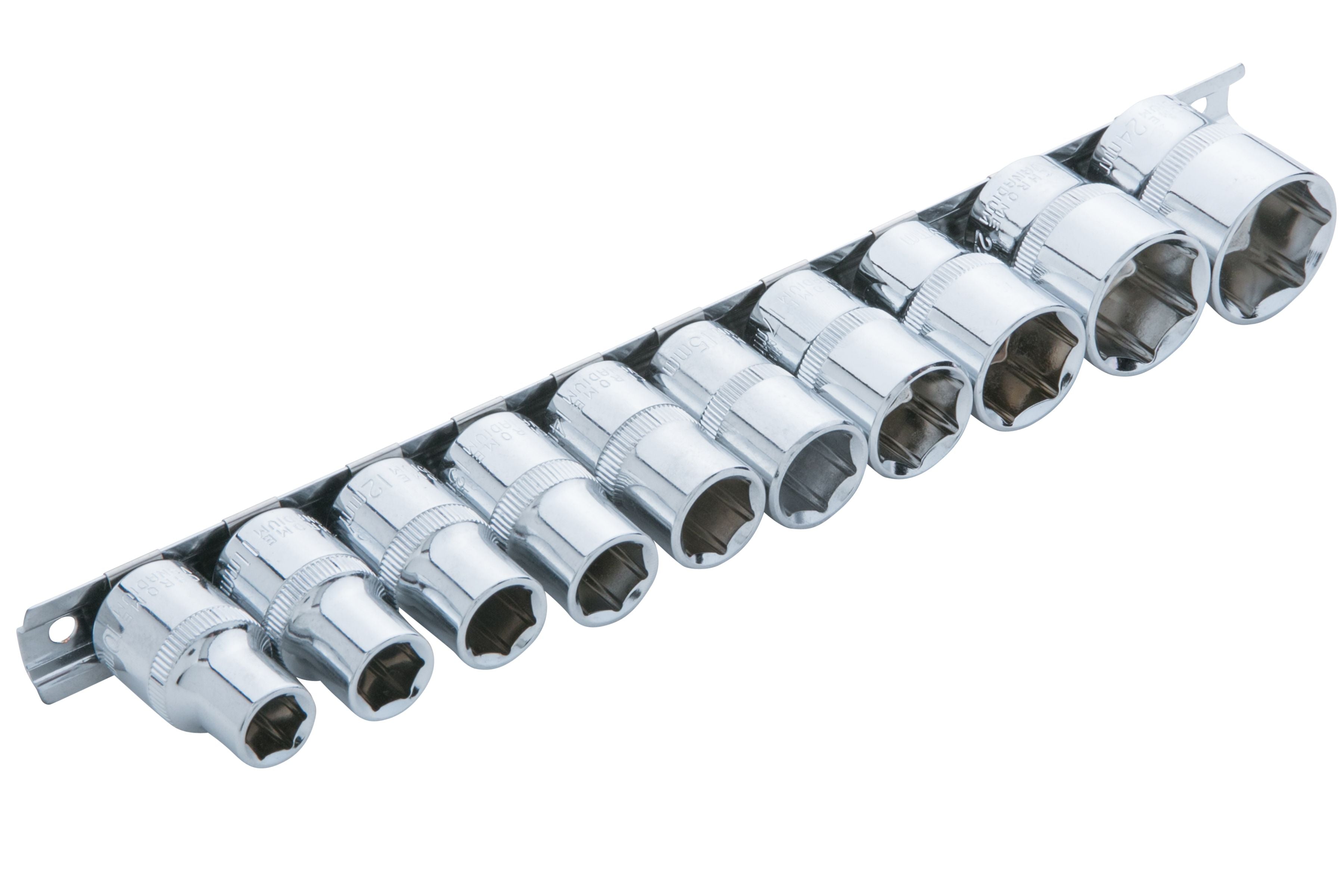 BlueSpot 10 Piece 1/2" Metric Socket Set (10-24mm) With A Manufacturers LifeTime Guarantee 01526