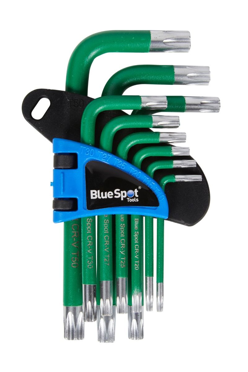 BlueSpot 9 Piece Short Arm Tamper Torx Key Set With A Manufacturers LifeTime Guarantee 15315