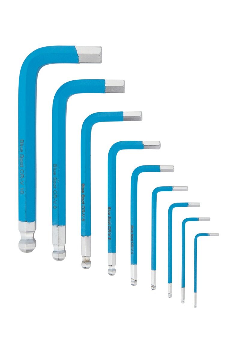BlueSpot 9 Piece Short Arm Ball End Hex Key Set With A Manufacturers LifeTime Guarantee 15317