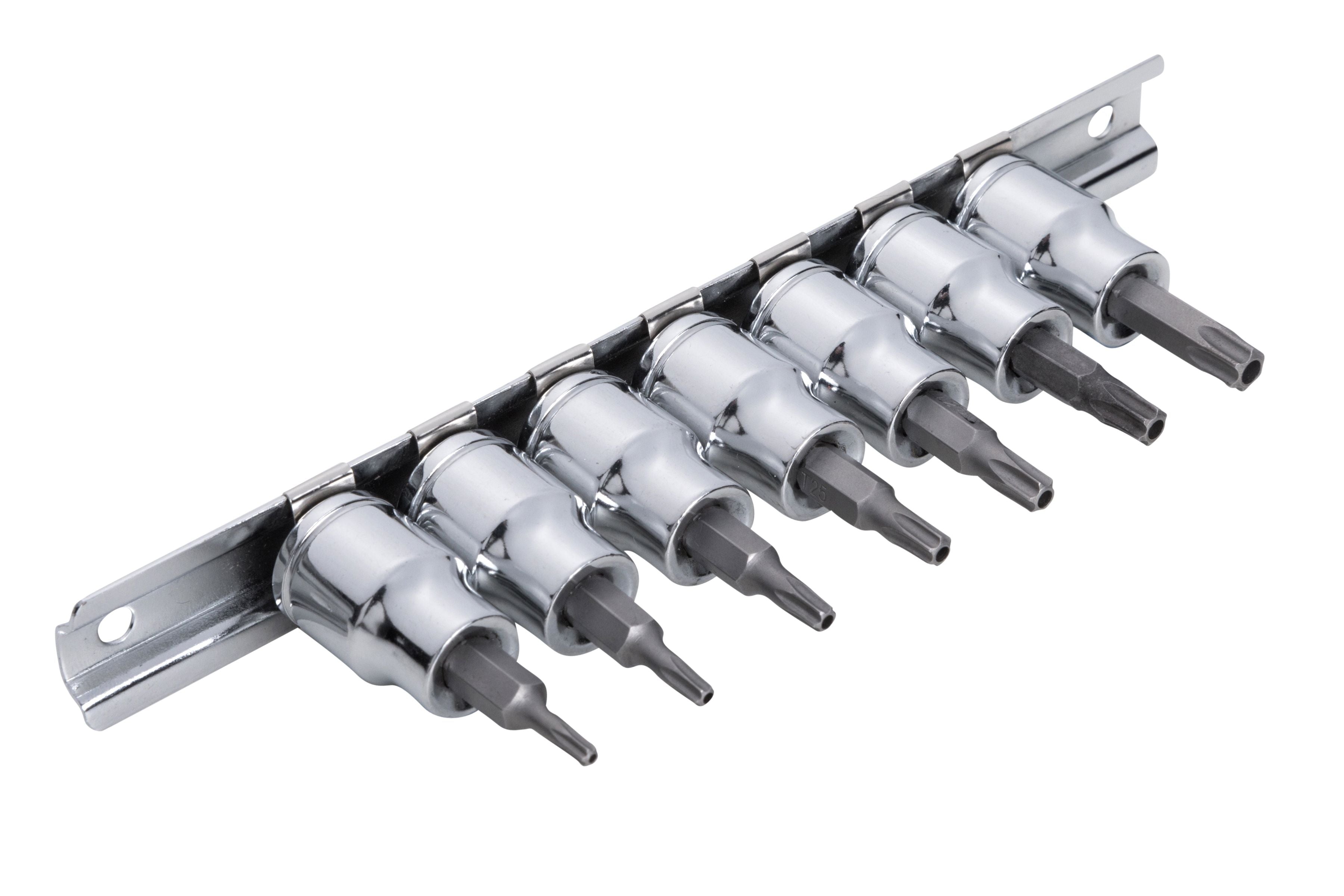 BlueSpot 7 Piece 3/8" Security Torx Bit Set (T10-T40) With A Manufacturers LifeTime Guarantee 01553