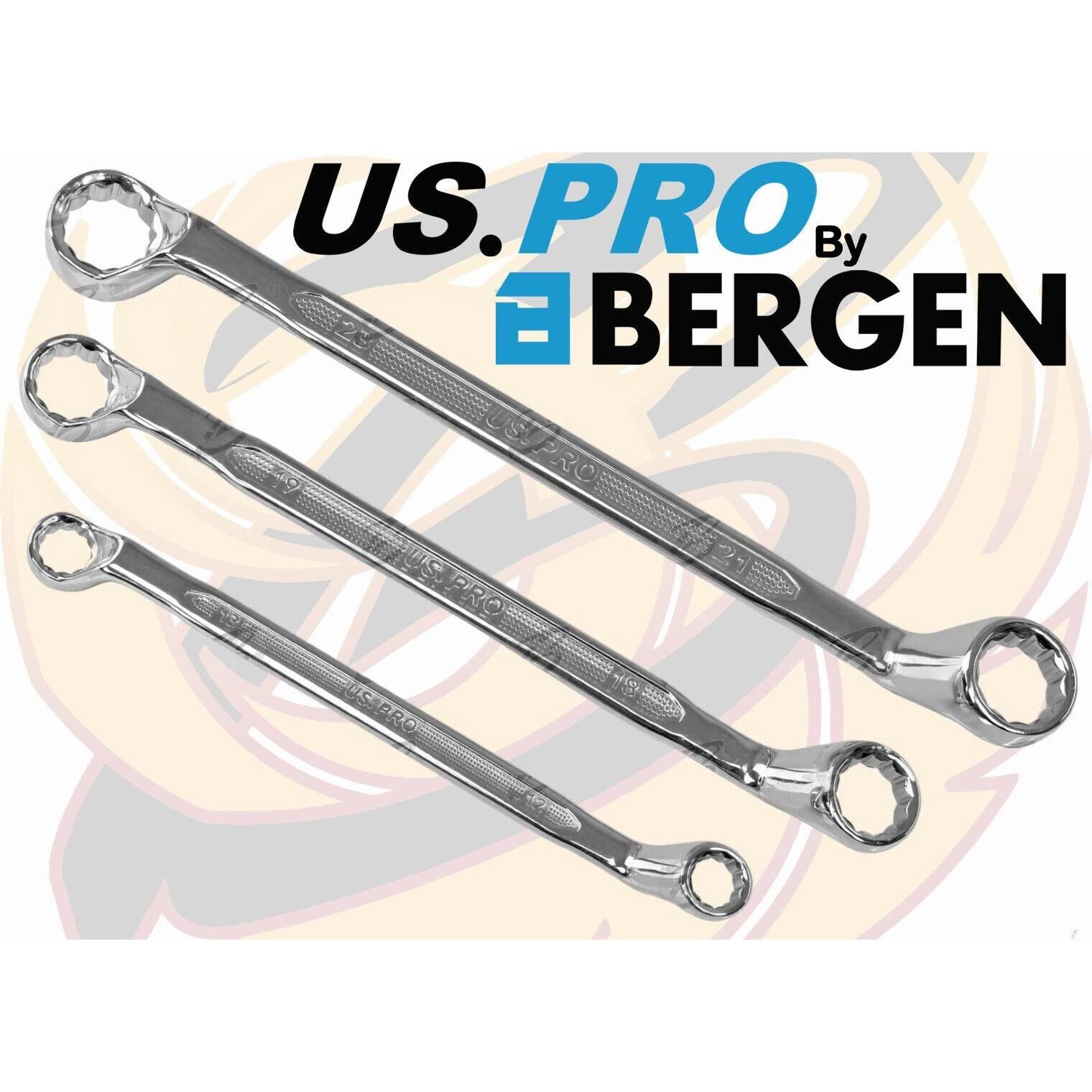 US PRO 10PCS OFFSET DOUBLE RING 12 POINT SPANNER 6MM - 27MM