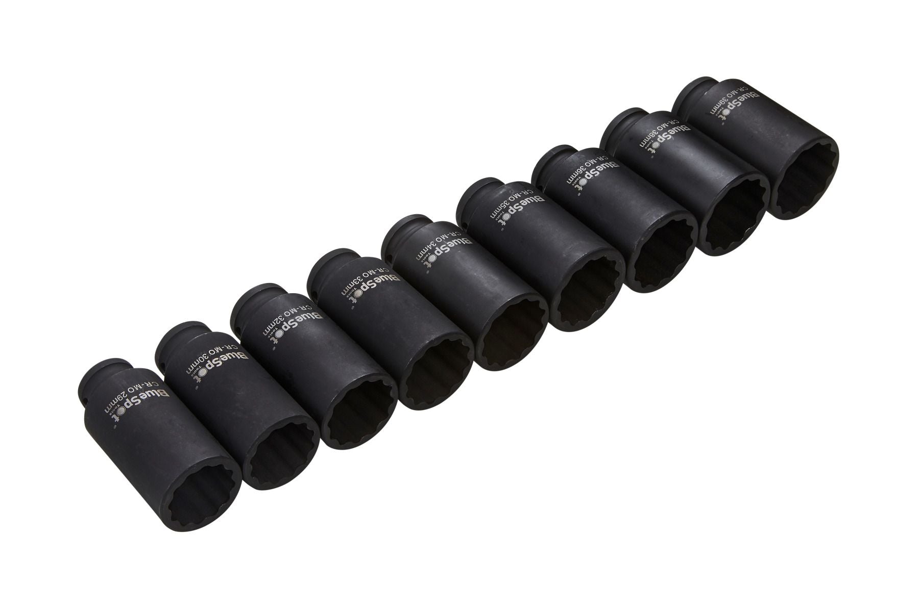 BlueSpot 9 Piece 1/2" Drive 12 Point Deep Impact Sockets 29mm - 39mm With A Manufacturers LifeTime Guarantee 01609