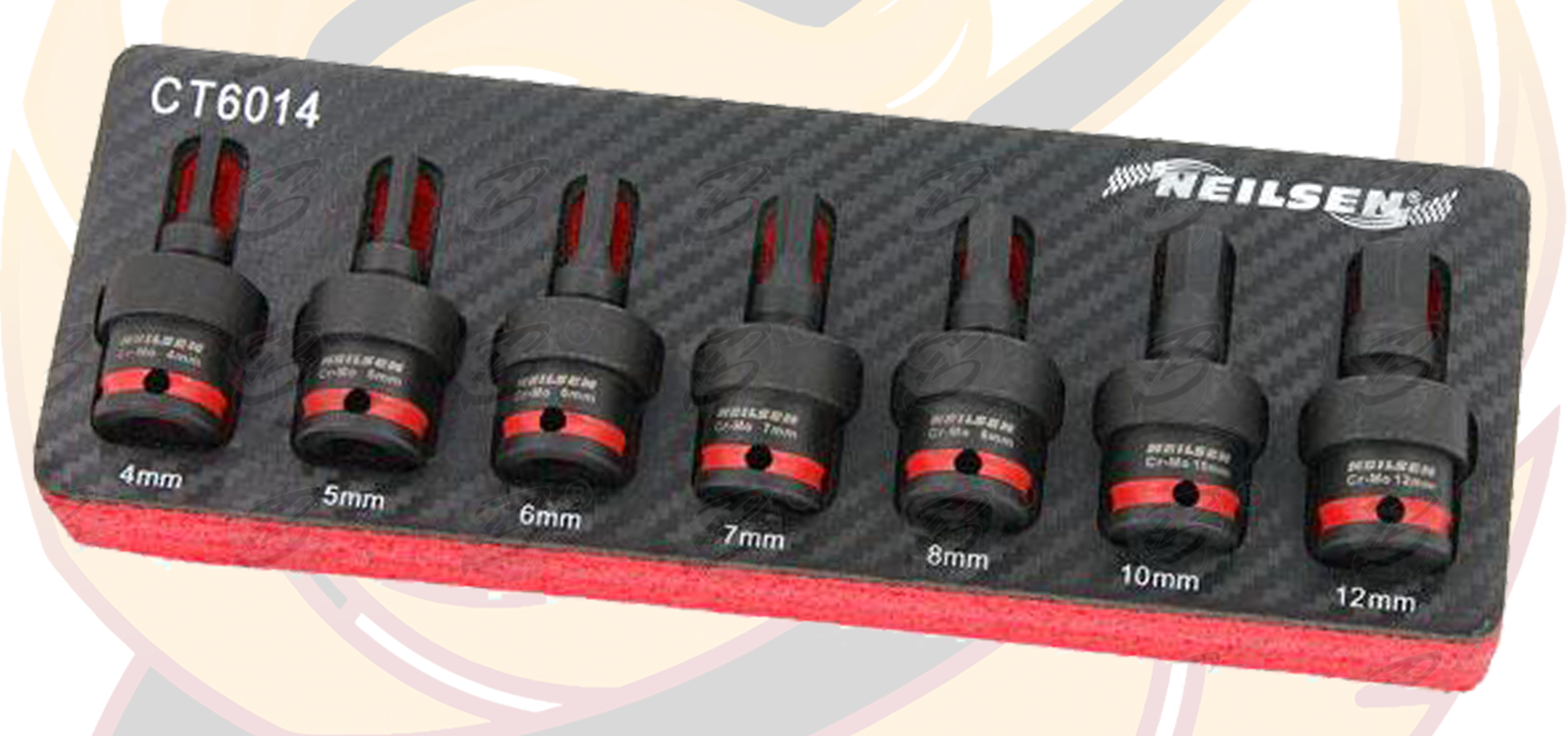 Neilsen 7 Piece 3/8" Drive Swivel Impact Hex Bit Sockets H4 - H12 ( CT6014 )