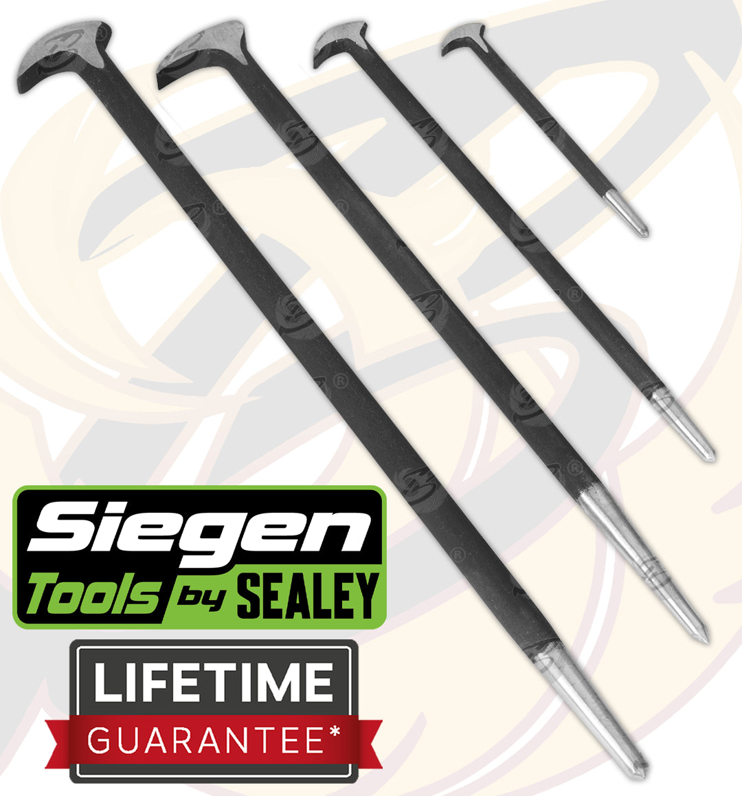 SIEGEN 4PCS HEEL & TOE PRY BARS ( PODGER BARS )