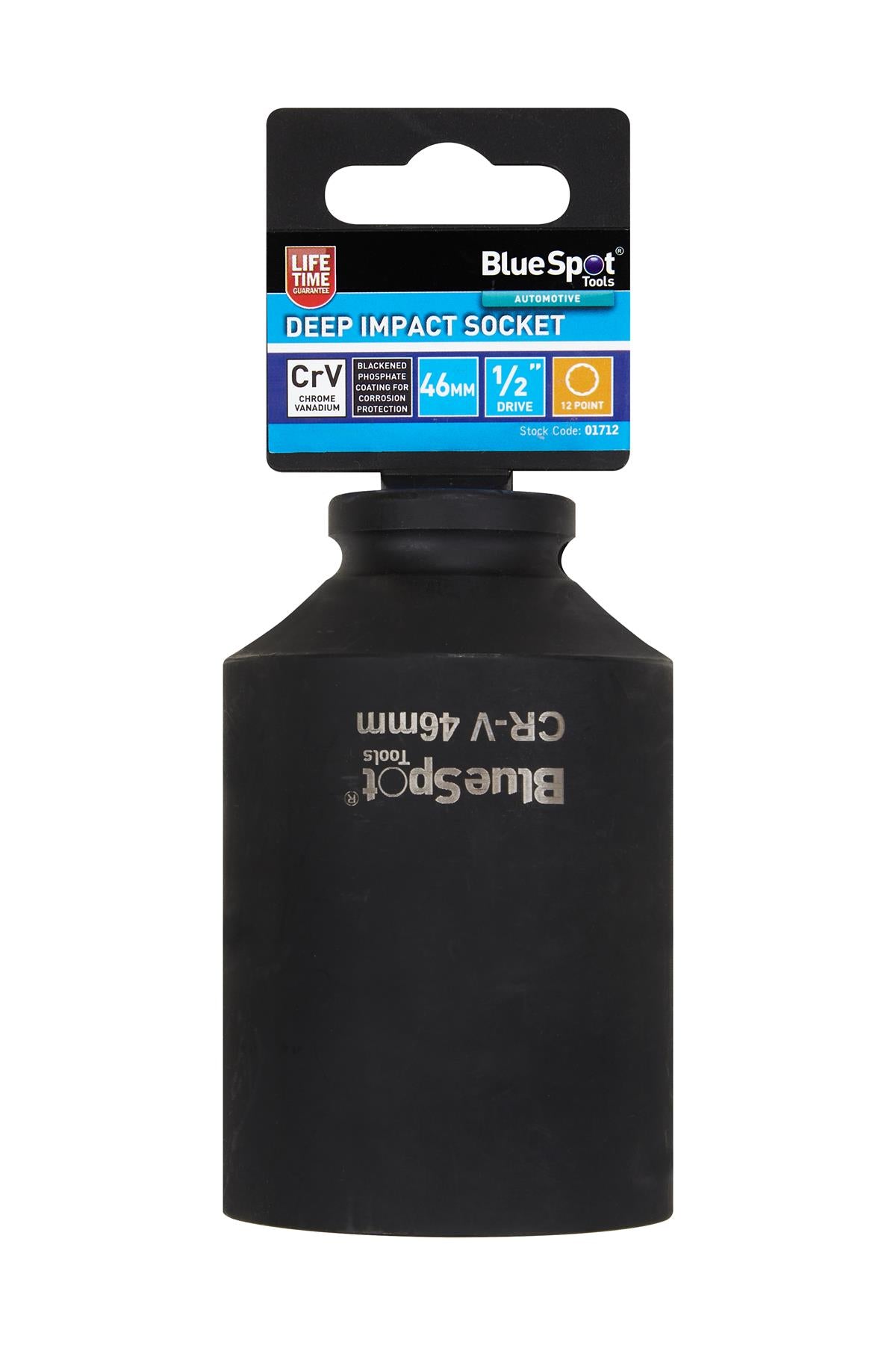 BlueSpot 46mm 1/2" Drive 12 Point Deep Impact Socket ( 100mm Deep )  01712