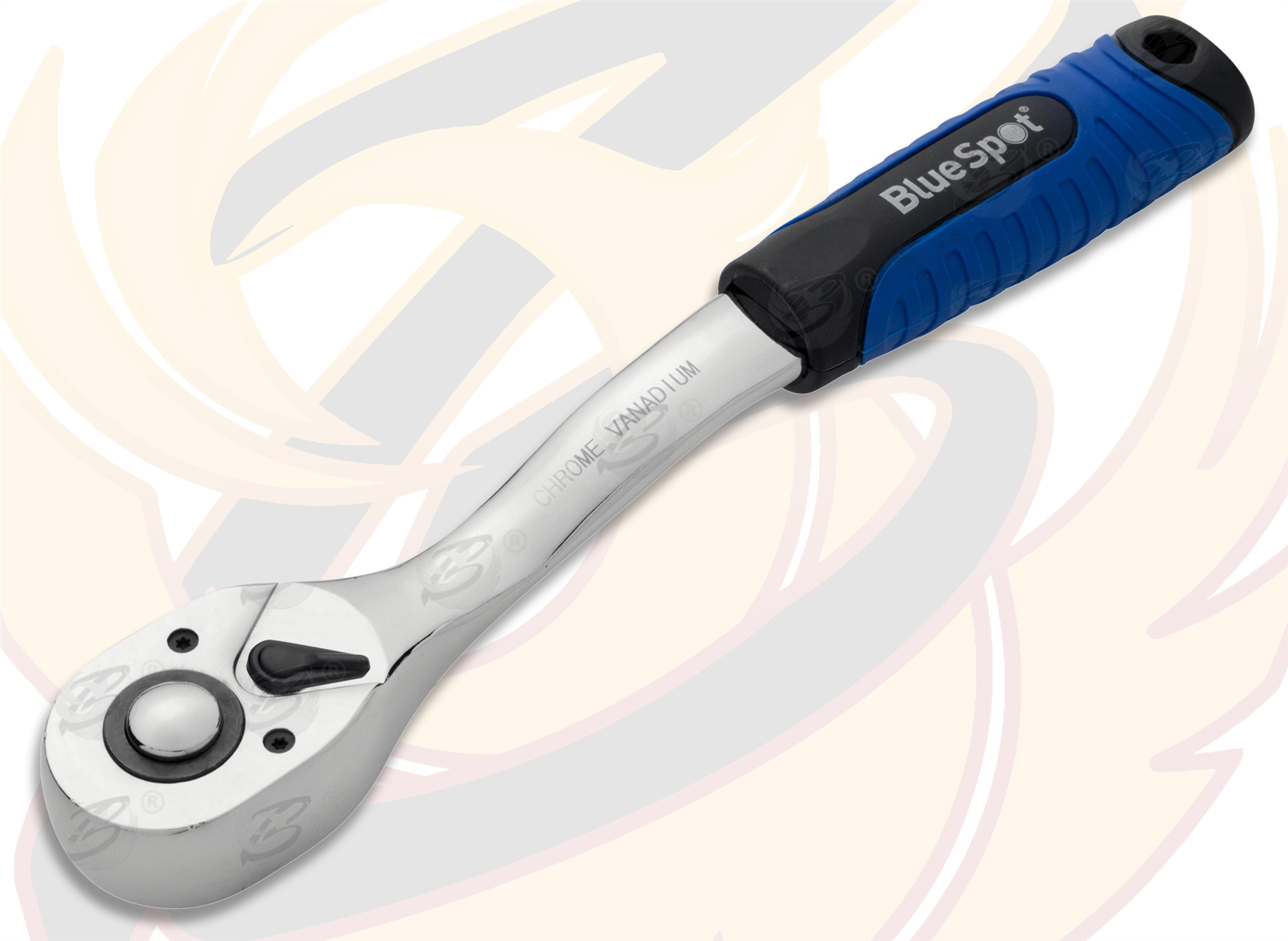 BlueSpot 1/2" Drive 72 Tooth Soft Grip Curved Ratchet Handle ( 02014 )