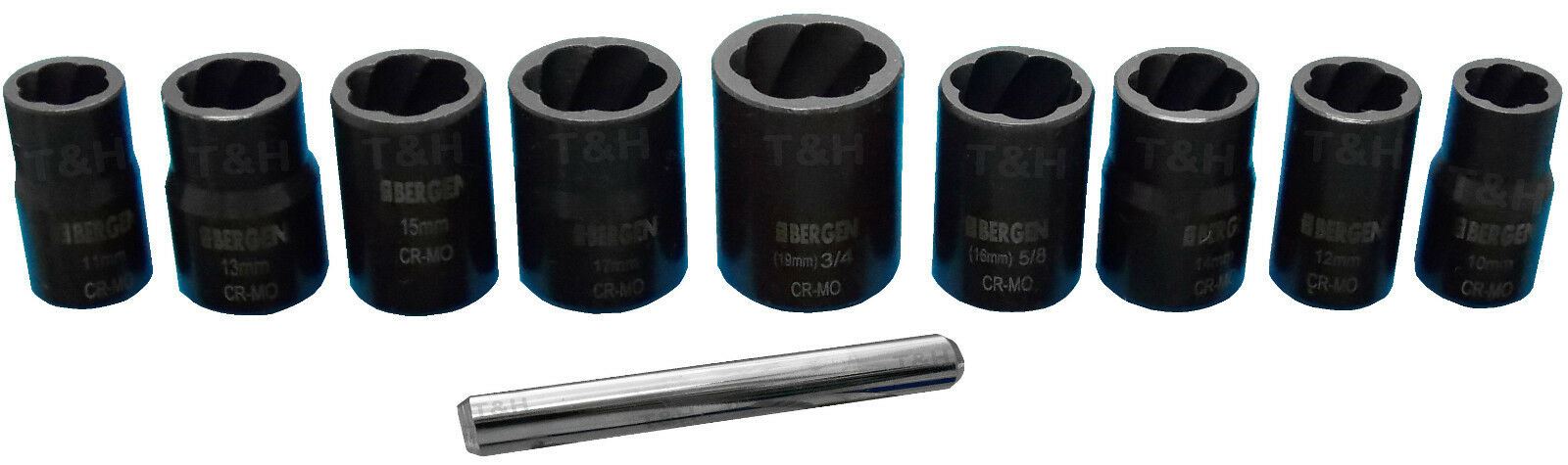 US PRO 10PCS 3/8" DRIVE IMPACT TWIST SOCKETS 10MM - 19MM