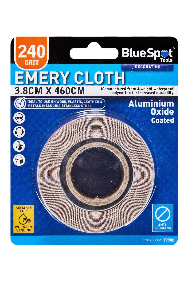 BlueSpot 3.8cm x 460cm Emery Cloth 240 Grit  19908