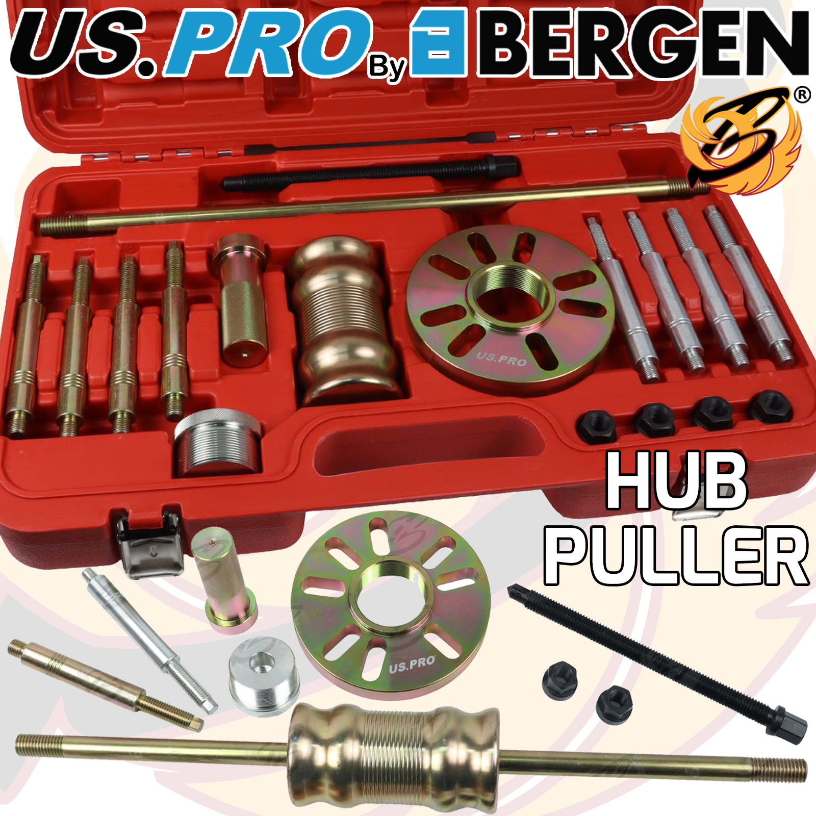 US Pro 18 Piece Heavy Duty Wheel Hub Puller ( 5485 )