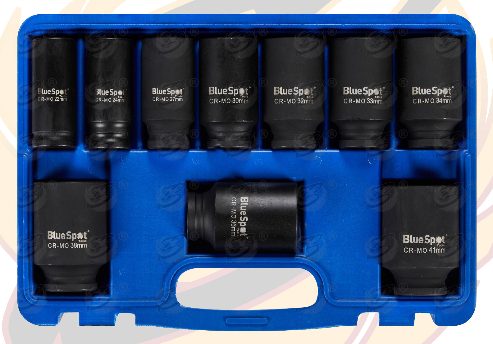BLUESPOT 10PCS 1/2" DRIVE 6 POINT DEEP IMPACT SOCKETS 22MM - 41MM