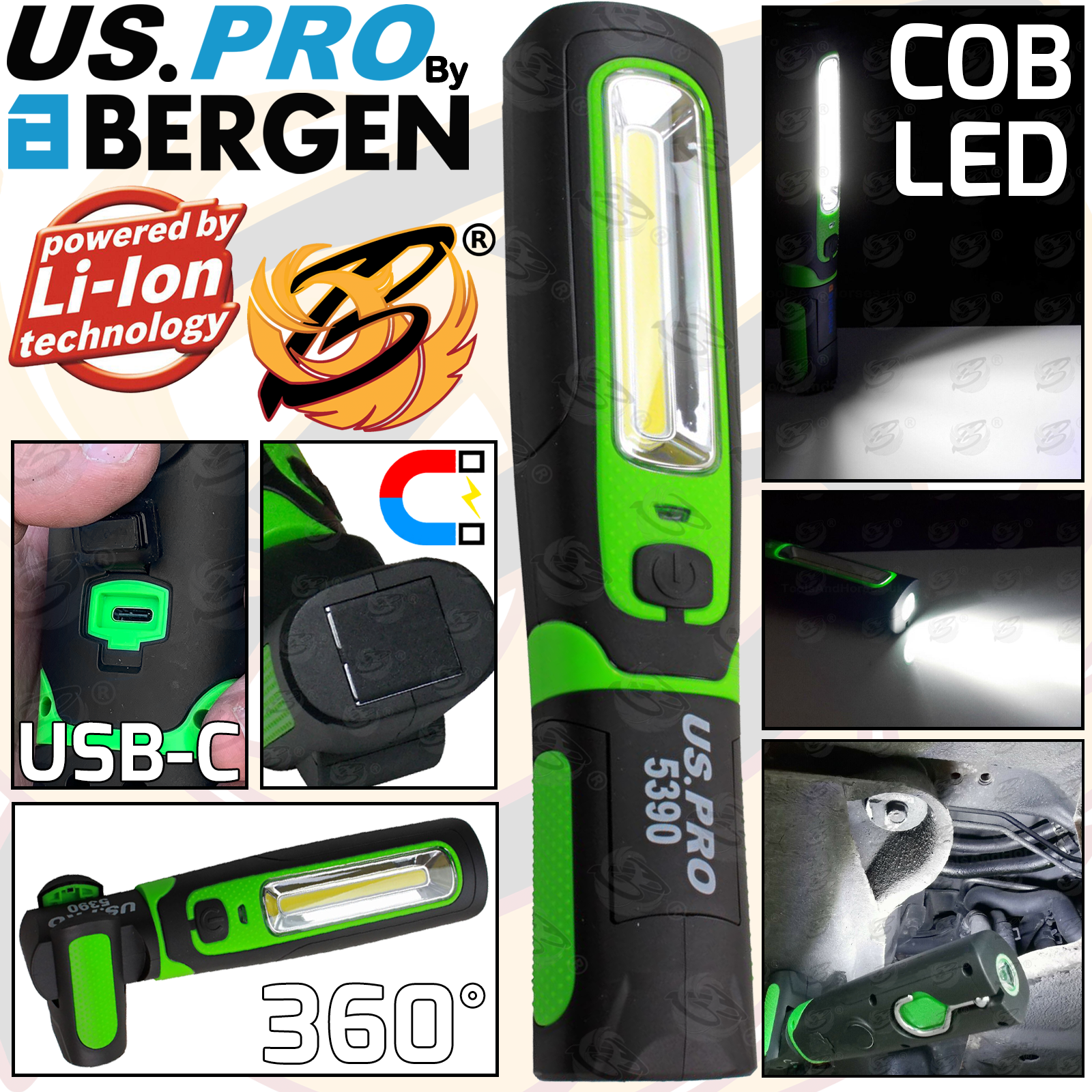 US Pro Rechargeable Li - Ion Cob Led Worklight 5390