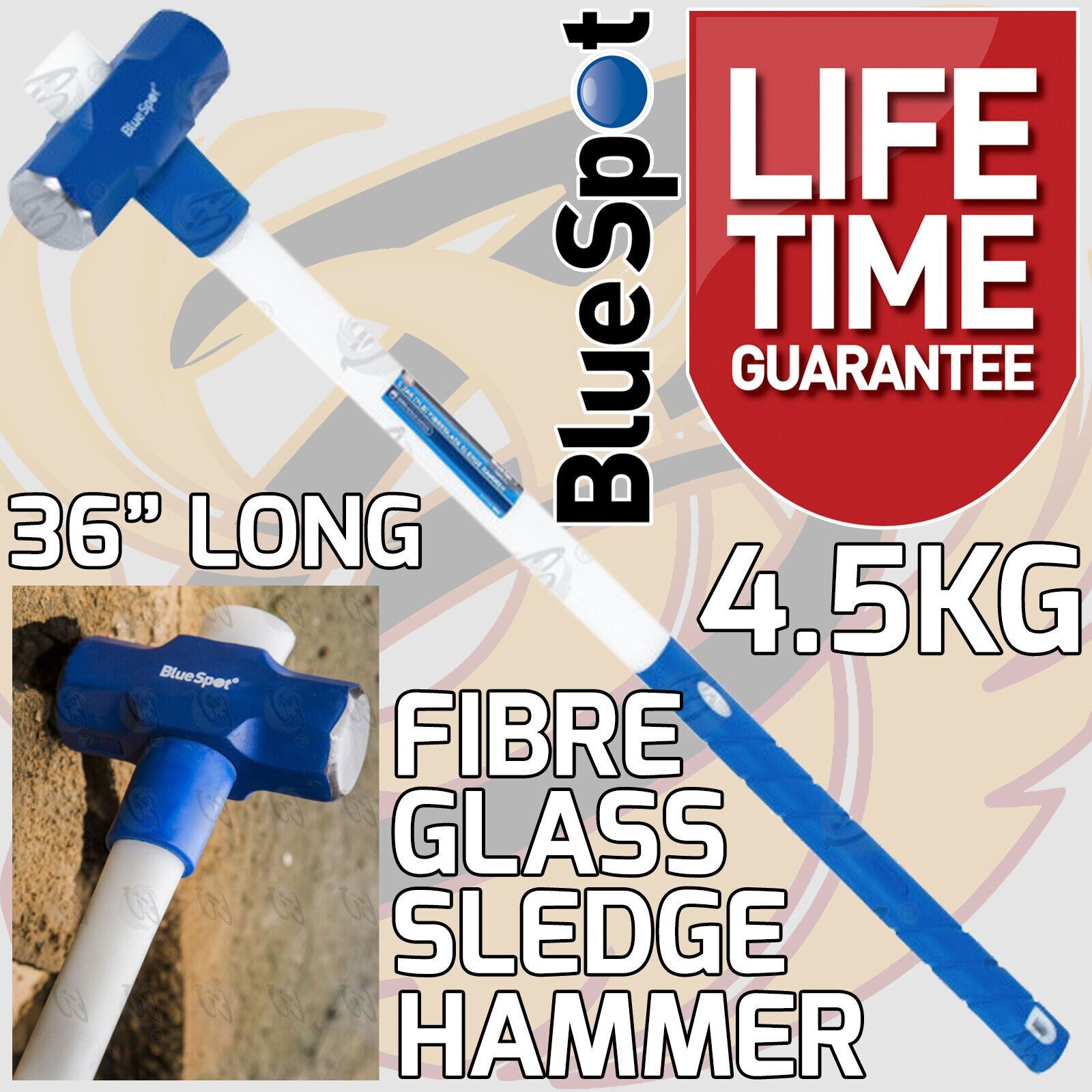 BlueSpot 4.5Kg 36" Long Fibreglass Sledge Hammer 26614