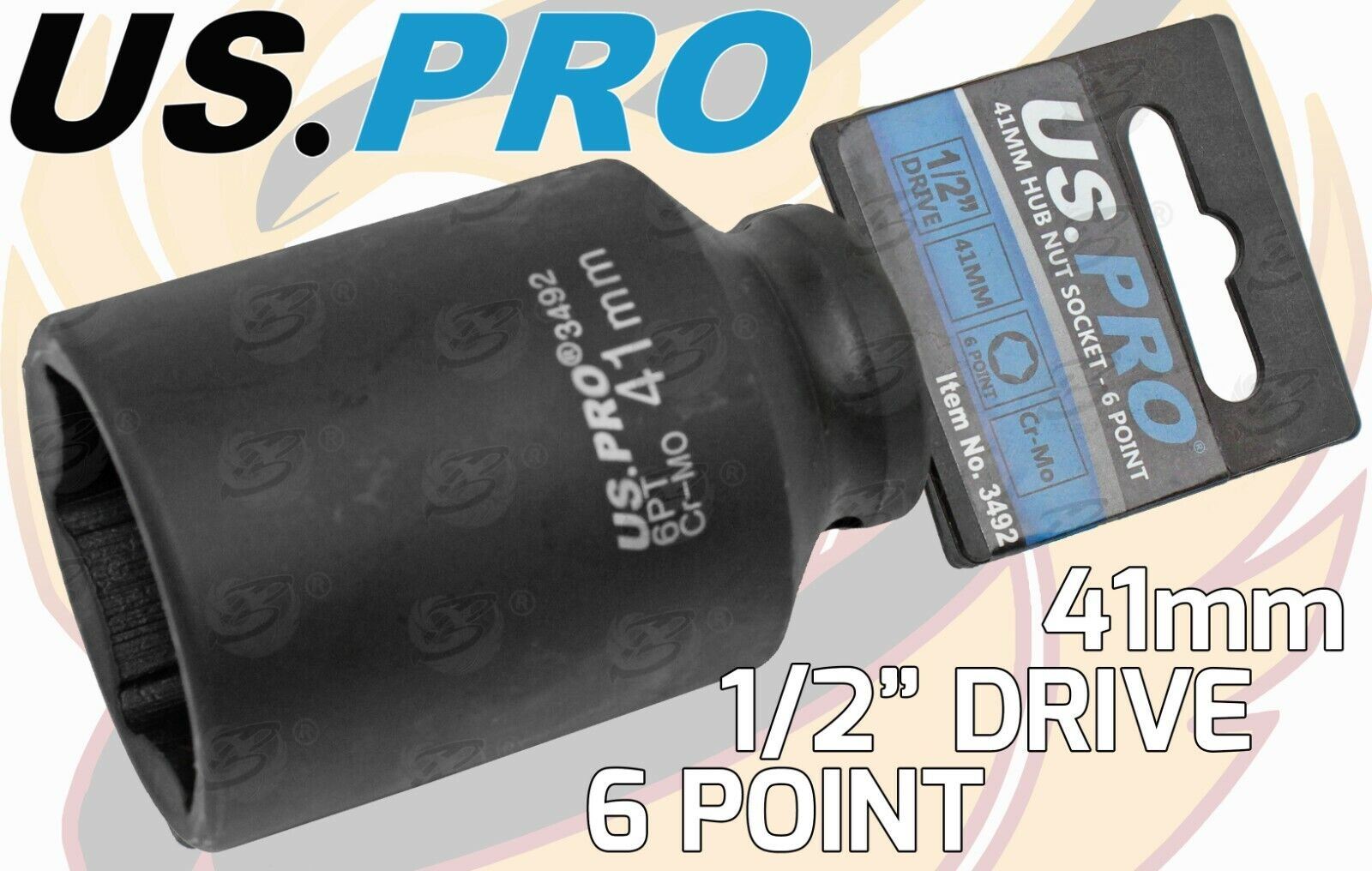 US PRO 41MM 1/2" DRIVE 6 POINT DEEP IMPACT SOCKET ( SINGLE )