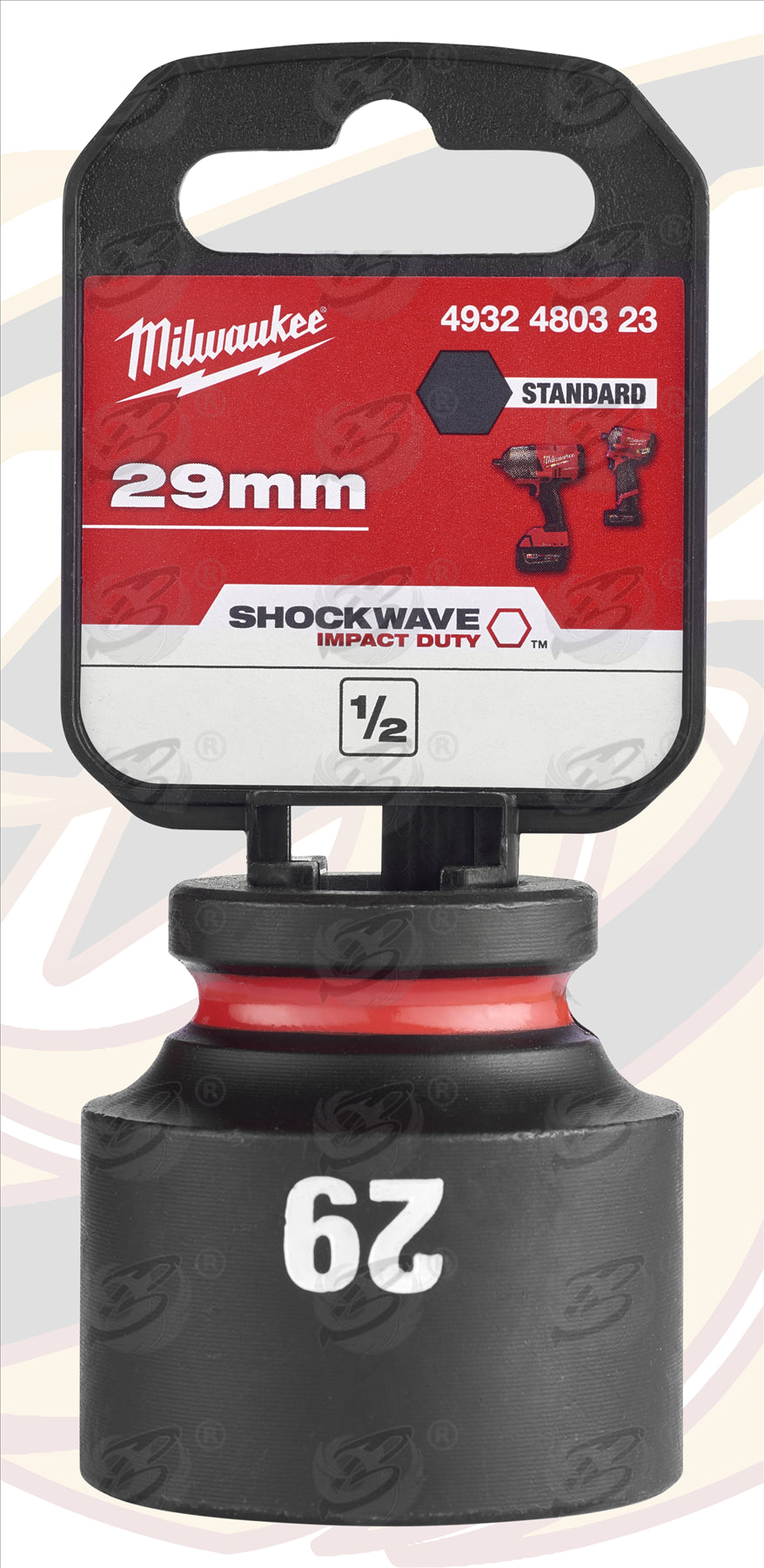 MILWAUKEE 29MM 1/2" DRIVE 6 POINT SHALLOW IMPACT SOCKET ( SINGLE )