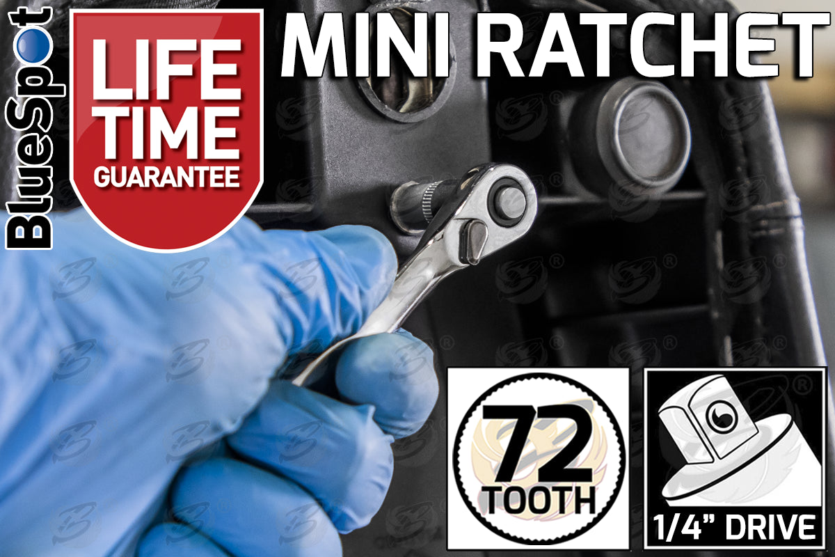 BLUESPOT MINI 1/4" DRIVE 72 TOOTH RATCHET HANDLE