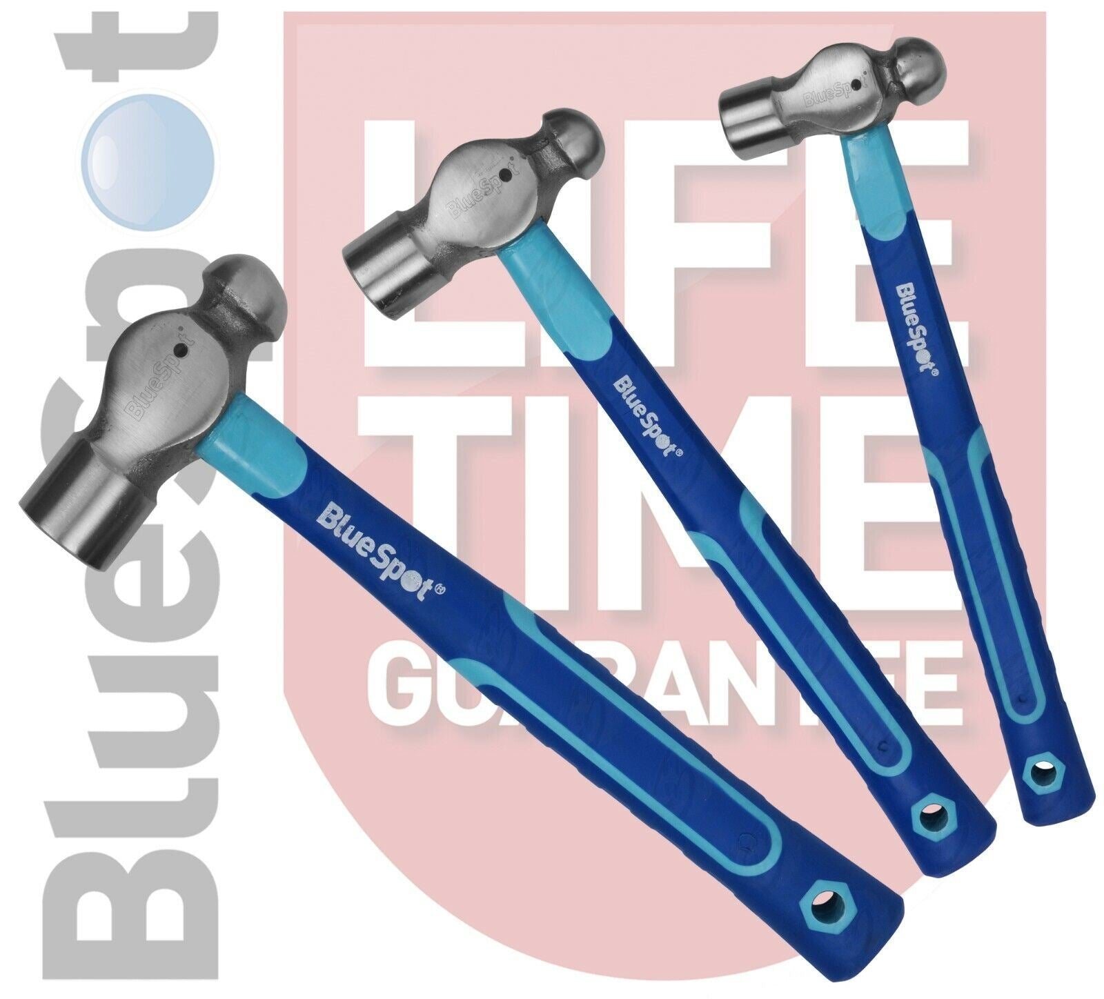 BlueSpot 3 Piece Ball Pein Hammer Set 8Oz - 16Oz - 32Oz 26100