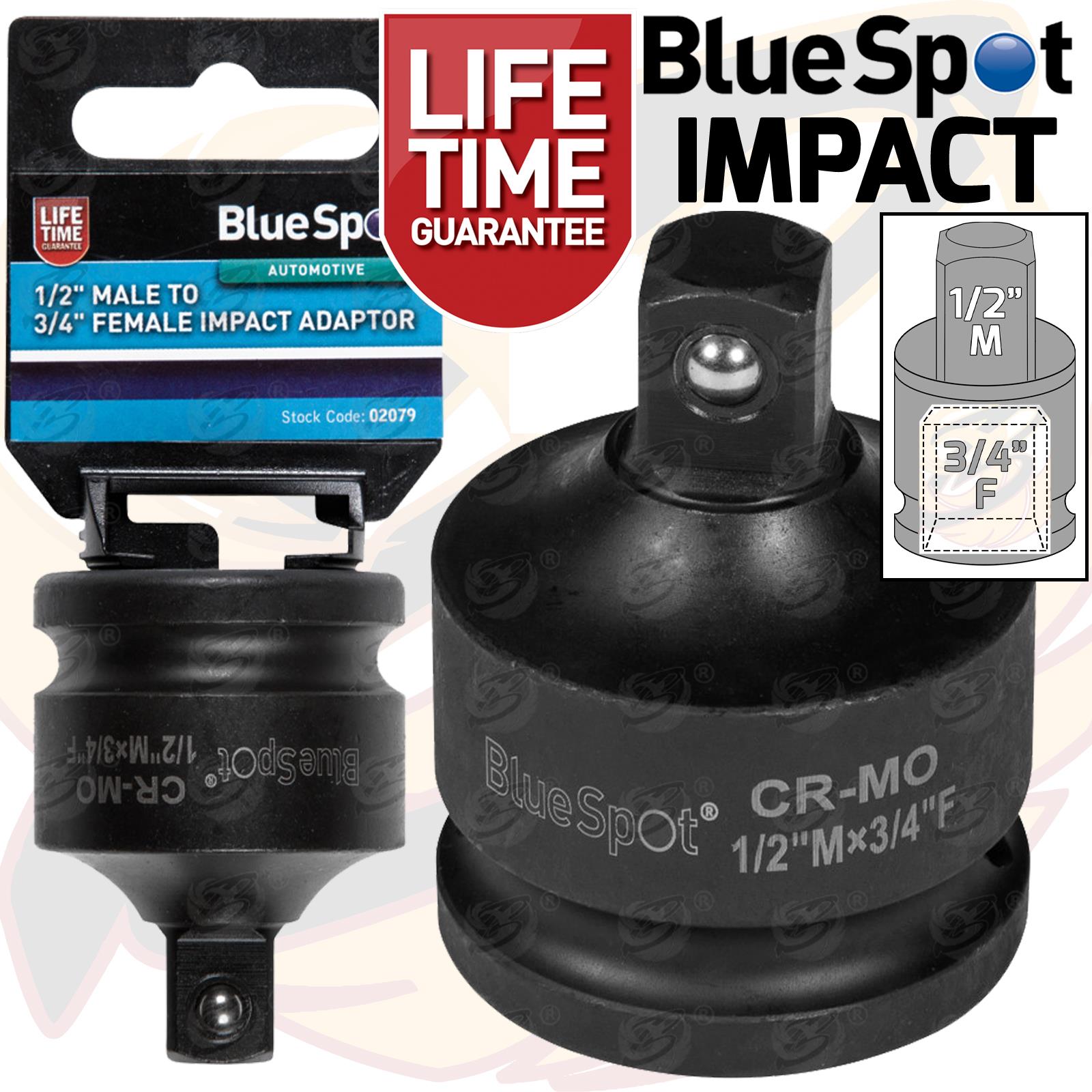 BLUESPOT IMPACT SOCKET ADAPTER 3/4" DRIVE DOWN TO 1/2" DRIVE