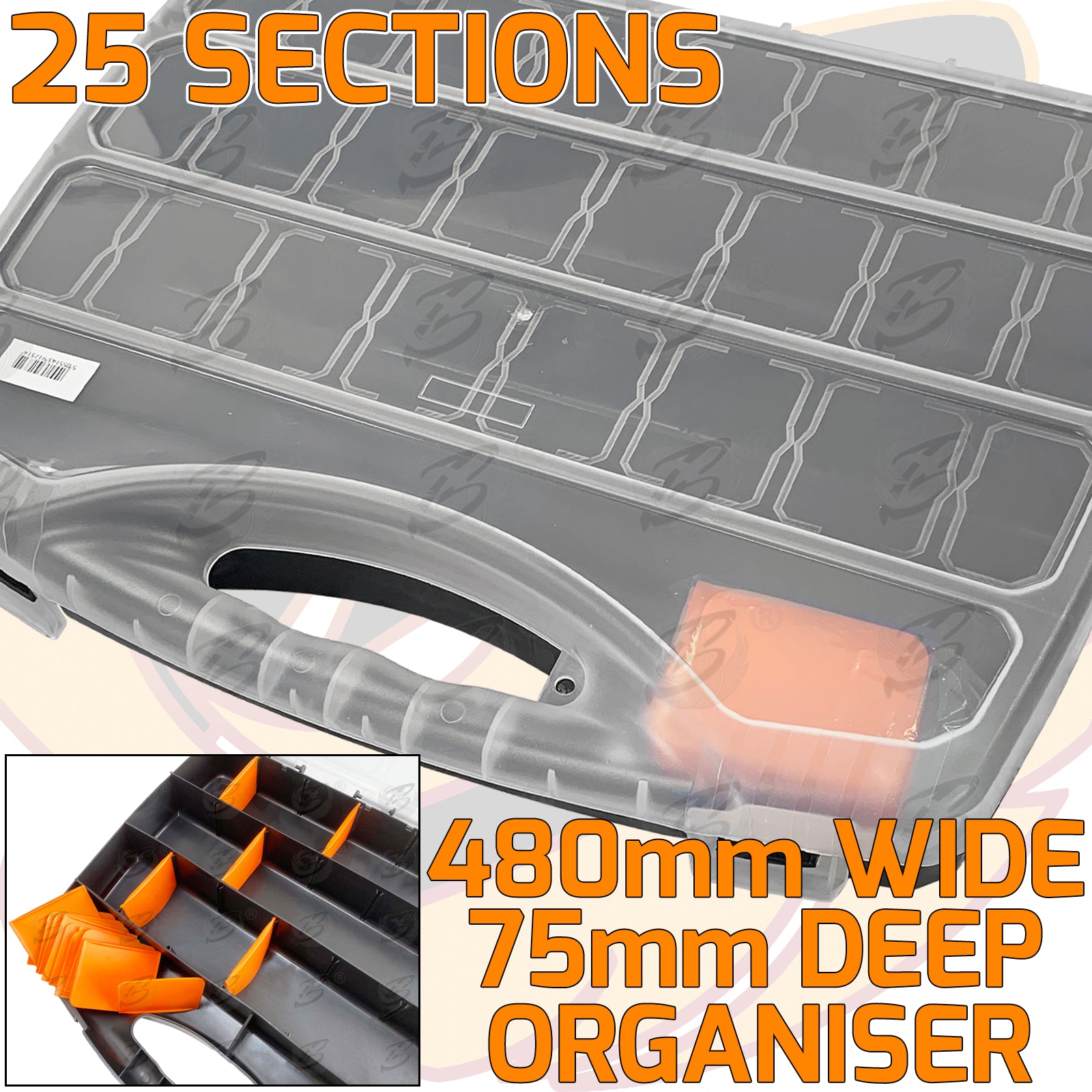 TOOLZONE DIY ORGANISER 22 COMPARTMENTS ( 480MM WIDE )