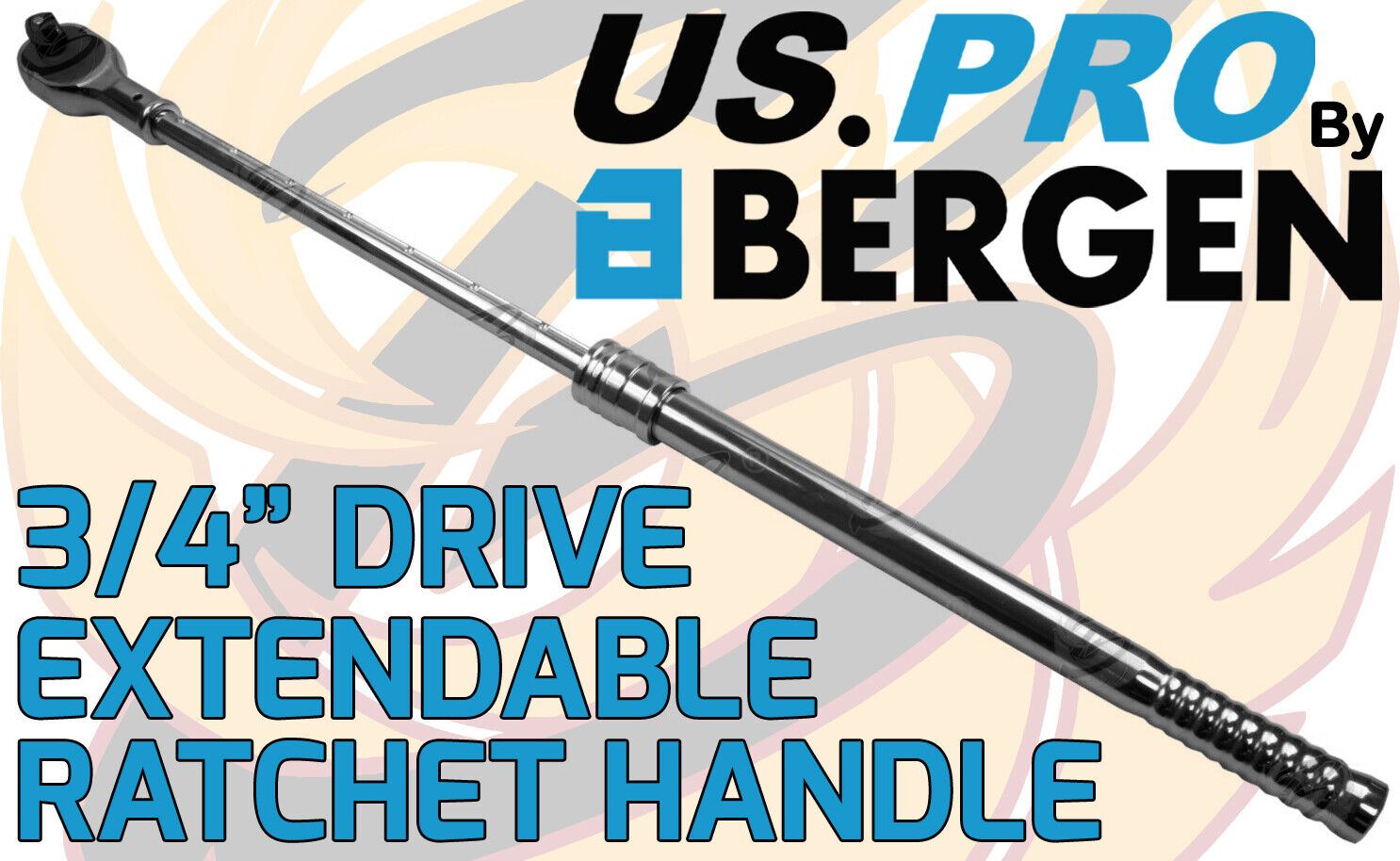 US PRO 3/4" DRIVE 24 TOOTH EXTENDABLE RATCHET HANDLE