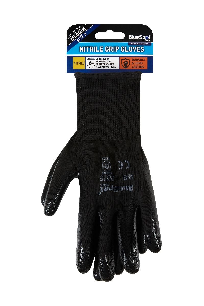 BlueSpot Nitrile Grip Gloves ( Medium )  23008