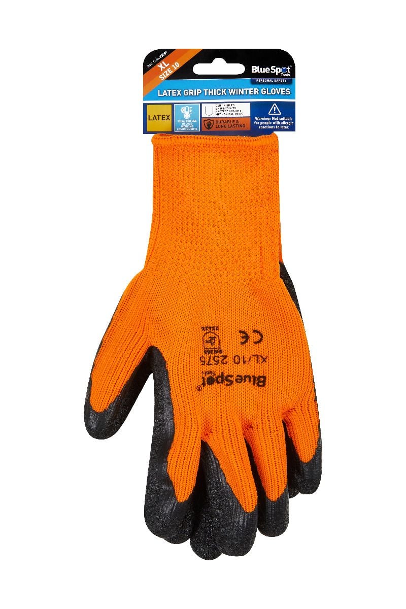 BlueSpot Latex Grip Thick Winter Gloves ( X Large )  23054