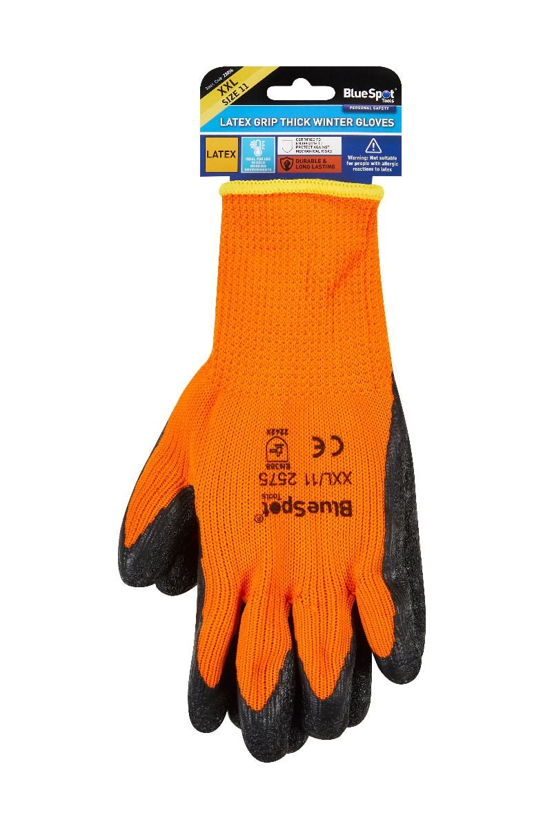 BlueSpot Latex Grip Thick Winter Gloves ( XX Large )  23056