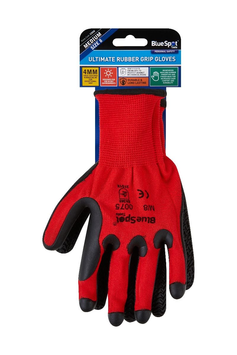 BlueSpot Ultimate Rubber Grip Gloves ( Medium )  23058