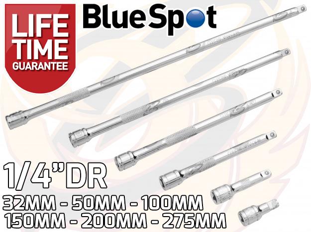 BLUESPOT 6PCS 1/4" DRIVE EXTENSION BARS 32MM - 250MM