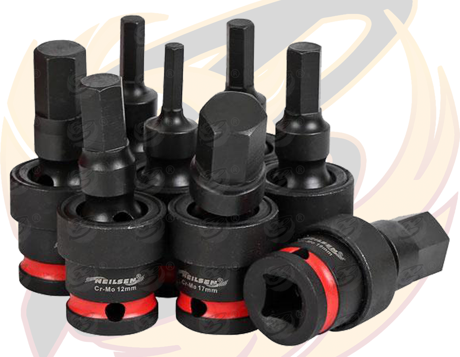 Neilsen 8 Piece 1/2" Drive Swivel Impact Hex Bit Sockets H6 - H19 ( CT6013 )