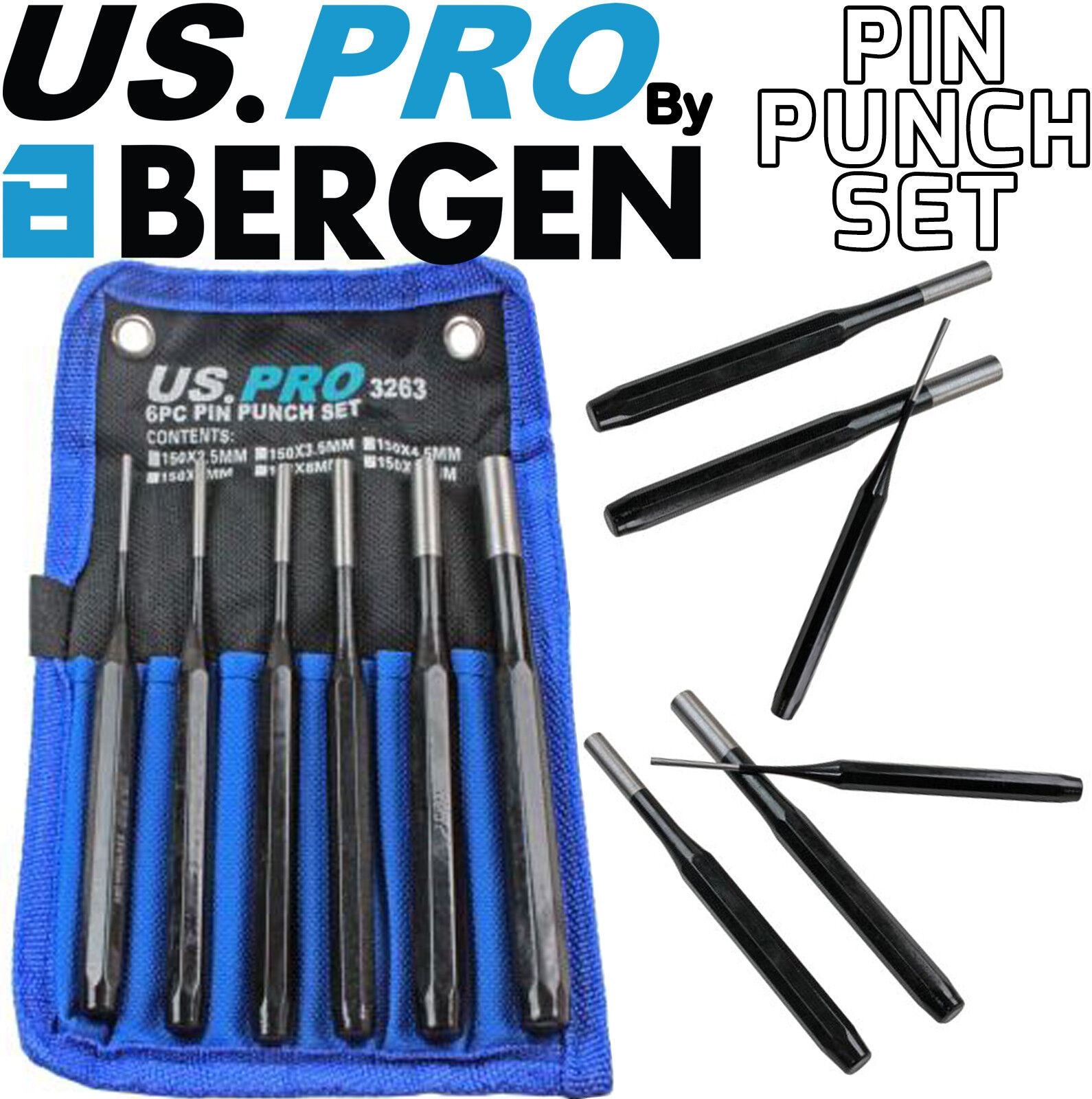 US PRO 6PCS PIN PUNCH SET